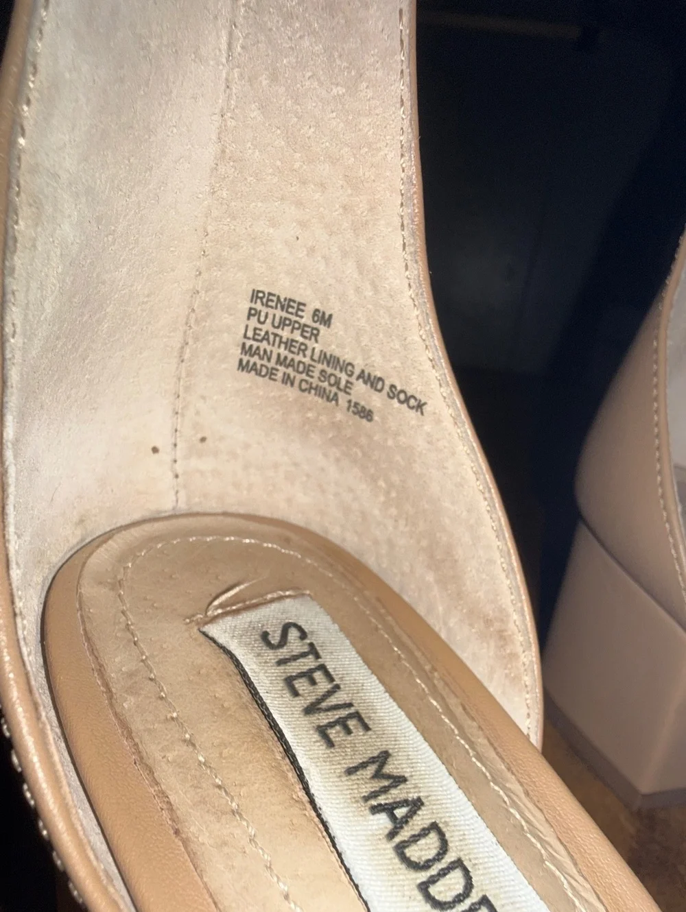Steve Madden Irenee Nude Block Heel Sandals Size 6M